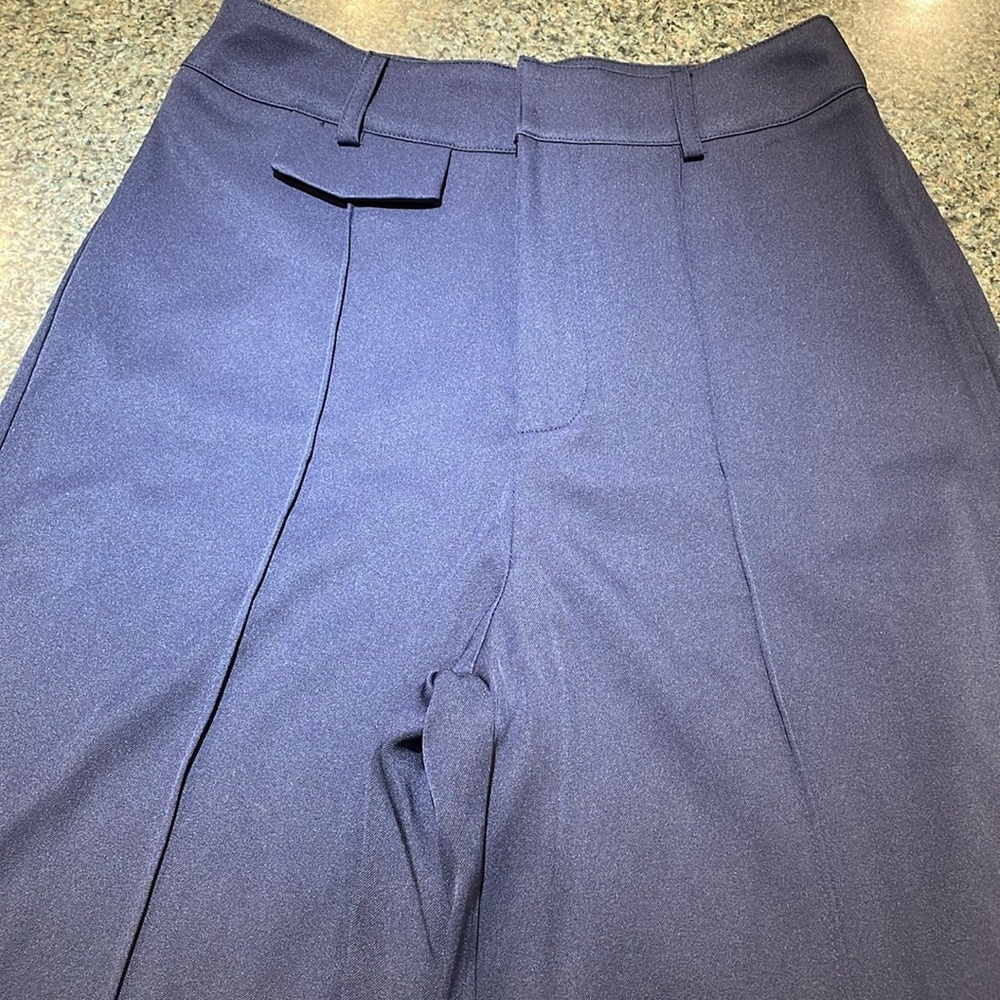 Shein navy slacks size medium tall seam down front high waisted - Picture 4 of 13